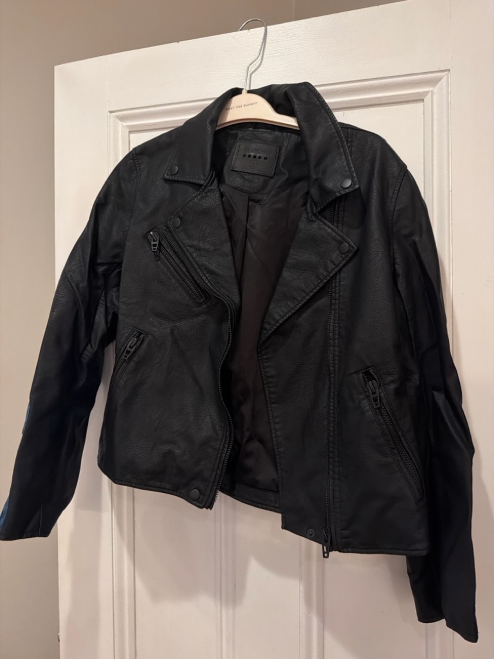 Black Leather Moto Jacket - BLANK NYC